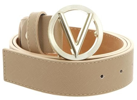Valentino Hampton Plaque Buckle Belt W105 Beig/Oro - kürzbar