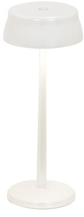 Zafferano, Sister Light Wi-Fi Lampe, Wiederaufladbare und Kabellose Tischlampe mit Fernbedienung, Geeignet für den Innen- und Außenbereich, Stufendimmer, 2200-4000 K, Höhe 32,8 cm, Farbe Perlweiß