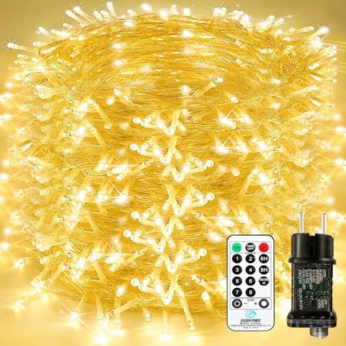 Bzavor 65M 600 LED Lichterkette Außen mit Stecker Timer 8 Modi Merkfunktion IP65 Wasserdicht lichterketten Outdoor Weihnachtsl Led Lichterkette Innen für Party Weihnachten Garten Zimmer