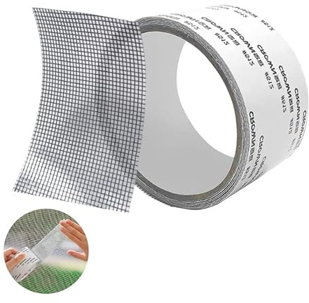Y-Nut Fly Screen Mosquito Net Repair Tape, 5x200cm Window Screening Repair Kit Anti-Insect Fly Bug Door Mosquito Screen Net Repair Tape Patch Adhesive (Grey)