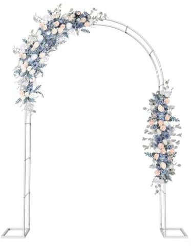 Metall-Gartenlaube, Stahlrahmen, Rosenbögen für drinnen und draußen, Gartenstützbogen, Pergola-Spalier für Pflanzen, Hochzeitstorbogen, Ballonlaube, weißes Bogenspalier(Size:140x230x40CM/4.6x7.5x1.3ft