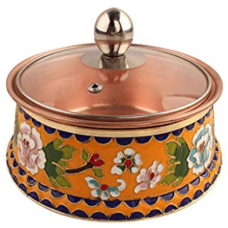 Pentola, Pentola Tradizionale, Pentola In Rame Cloisonne, Rame Antico In Rame Puro for Uso Commerciale Antiaderente (Colore : Rosso)(Oranje)