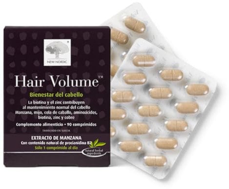 New Nordic Hair Volume | Vitamine für das Haar | 90 Tabletten | Nahrungsergänzungsmittel | Biotin | Zink | Kupfer | Haarpflege | natürlich
