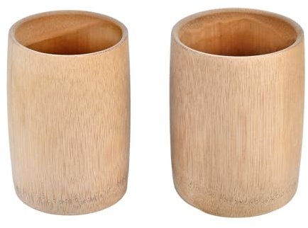 2PCS Unpainted Wood Cup Wooden Tea Cup Natural Bamboo Tea Cup Coffee Mug Wine Mug Camping Cup Travel Coffee Mugs Craft Tea Drinking Cup Gift Outdoor Mug for Drinking Tea Coffee Wine Beer or Hot Drinks