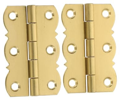 WOONEKY 2pcs Brass Piano Music Stand Hinges 45x27mm Golden Cabinet Bookshelf Door Hinges for Musical Instruments
