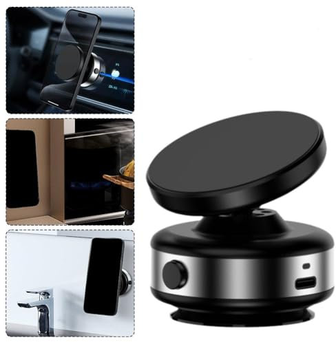 Magnetische Handyhalterung mit Saugnapf, 360° drehbar, magnetische Auto-Handyhalterung, tragbar und einfach zu bedienen, für Auto, Küche, Mirro, Fitnessstudio, Bad, Dusche und alles glatt