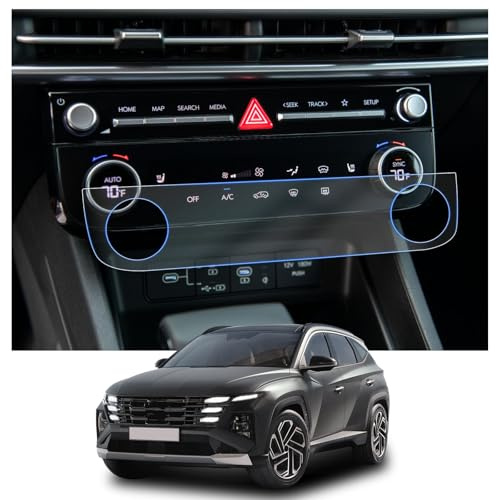 CDEFG Compatible with Hyundai Tucson NX4 2025 Facelift Car Air Conditioning Screen Protector 9H Scratch-Resistant GPS Transparent Screen Protector Navigation Film Tucson 2025 Accessories (Pack of 2)