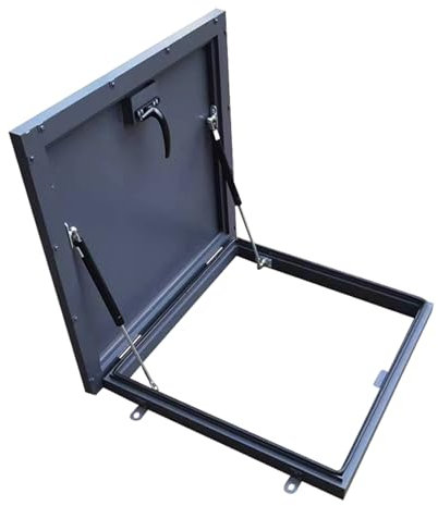 Dachluken Metalldachluke Abdeckung regensicher, Dachbodentreppen-Ausstiegs-Deckel mit Schnappschloss, Griff und Gummidichtung, Verzinkte Stahlschachtkeller Fensterschachtabdeckungen(LXW-50x65cm/19.7x2