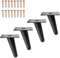 FOGAWA 4PCS Pieds de Meuble en Métal 10cm, Pieds d'Armoire de Cône Pieds de Table Antidérapant pour Meubles Table Chaise Armoire Canapé Bureau Cuisine