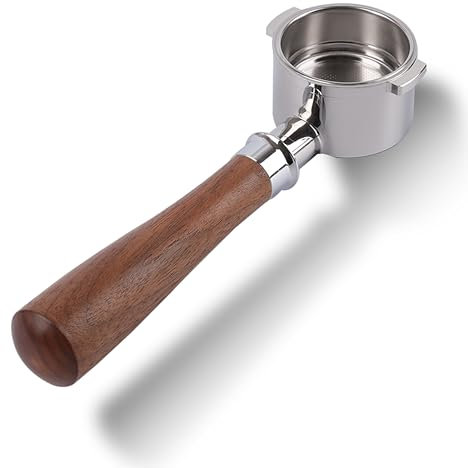 CAPFEI 51mm Bottomless Portafilter 2 Ears Compatible with Delonghi Stilosa EC260/EC155/ECP3420 | Stainless Steel Filter Basket | T Buckle Walnut Handle