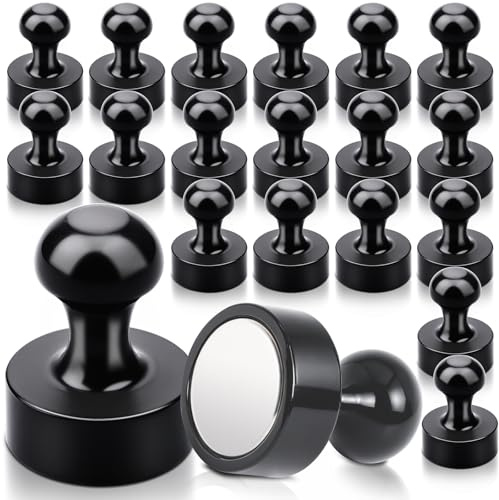 20 Stück Neodym Magnete Extra Stark 12x16mm, Magnete Stark Mini Magneten für Magnettafel, Magnet Starke Kleine Magneten für Pinnwand, Whiteboard, Kühlschrank, Büro,Haus, Schwarz