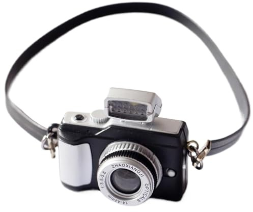 Mini appareil photo avec corde suspendue, ornement d'appareil photo réaliste vintage, appareil photo robuste et fiable pour accessoires de décoration de maison de poupée à l'échelle 1/6 1/8 1/12, appa