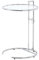 Table Basse Relevable Réglable en Verre Transparent, Table D'appoint en Acier Inoxydable en Forme de C pour Téléphone, café, Ordinateur Portable (Gray)