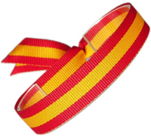 GOS Best Supplies Pulsera De Tela Colores de la Bandera de España 1 pulsera 32 cm x 1,5 cm