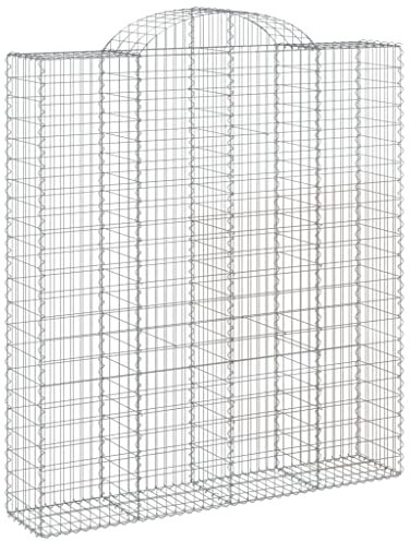 Eleganz Gabion avec arche haute 200 x 50 x 220/240 cm | Fer galvanisé | Durable et résistant aux intempéries | Idéal pour l'entretien du jardin et l'aménagement paysager