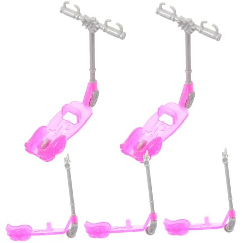 DECHOUS 5 Pièces Poulie De Maison De Poupée Poupées Enfant en Bas Âge Jouer Trottinette Trottinette Mobile Mini Scooter De Poupée Ornement De Mise en Page Micro Plastique