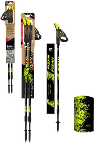 Fizan Speed Combi - Limited Edition – Nordic Walking Pole for Men and Women, Telescopic, Aluminum, Free Functional Scarf Included, The World's lightest Pole 185g