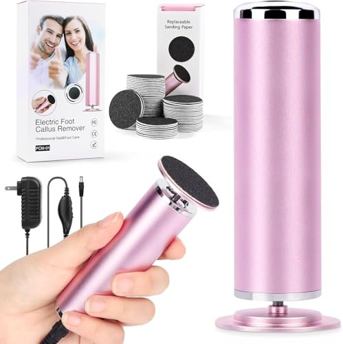 Souvik Pedicure Elettrico Professionale Piedi, Lima Elettrica Calli con 60 Dischetti Sostituibili, Rotazione 360°, Attrezzi per Cura dei Piedi per Talloni Screpolati, Calli
