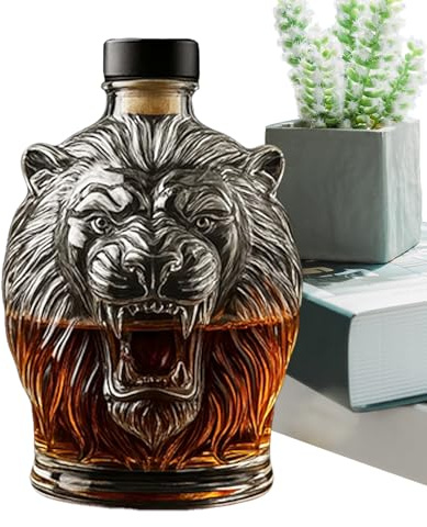 Huehkir Wodka Karaffe,Glas Whisky Karaffe | Home Deko & Tiermotiv Dispenser für Cognac Tequila Wein Bourbon Brandy