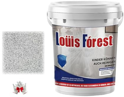 EDAT Mereoo Epoxy Floor Paint, High-Gloss Marble Effect Epoxyfloors Coating, Non-slip Waterproof epoxysand floorpaint for concrete(White hemp gray)