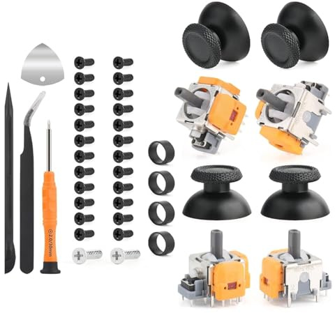 Hall Eeffect Controller,Tmr Joystick with 4 Pcs 3D Analog Ssensor Stick for High Accuracy,Hall Effect Controller for Accurate Position Detection,with 4 Pcs Joysticks &Repair Tools