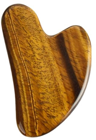 Mikinona Tigerauge Gua Sha Massageboard Scraping Plate aus Langlebigem Material Praktisches Handliches Massagegerät zur Muskelentspannung und Regeneration Geeignet für Gesicht und Körper