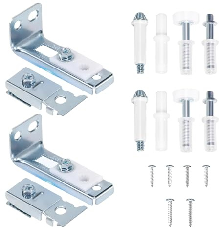 2 Pack Bi-Fold Door Hardware Repair Kit Easy Installation Bifold Door Track Kit Folding Doors Replacement Parts Wide Application Repair Replacement Part Include Top Bottom Pivots Bracket & Guide Wheel
