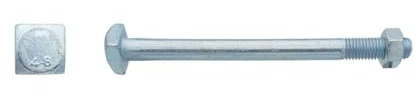 50 Boulons Charpente Bois Tête Carrée 14 x 160 mm - NFE 27341 - Zingué blanc - D-Work
