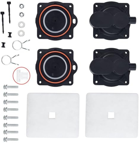 ZYWUOY Kit de reconstruction de pompe à air avec interrupteur blanc pour Hiblow HP 60, HP 80 & HP-80-0110 – Comprend 8 vis, 2 valves d'air, 1 vis de sécurité en plastique, 2 clips à œillet