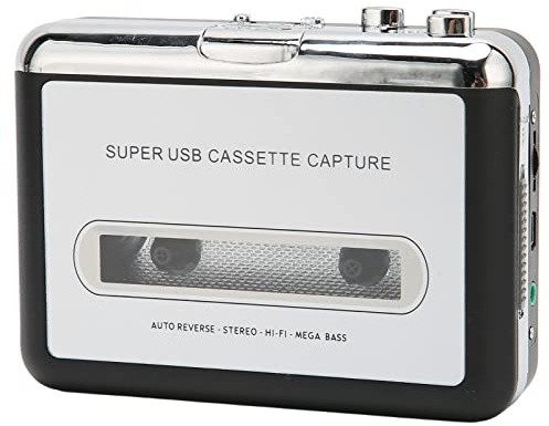Bewinner Cassette Player Portable, USB Tape Player for PC Laptop, MP3 CD Converter Auto Reverse Music, Convert Cassettes to Digital Form, Hi-Fi Lossless Sound, 3.5mm Headphone Jack