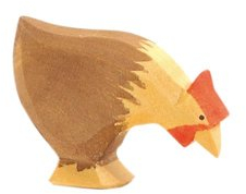 Ostheimer 13123 Huhn braun pickend aus Holz Höhe 4cm