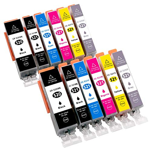 ESMONLINE 12 kompatible Druckerpatronen als Ersatz für Canon PGI-520 / CLI-521 PIXMA iP3600 iP4600 iP4700 MP540 MP550 MP560 MP620 MP630 MP640 MP980 MP990 MX860 MX870 PGI520 CLI521 | (6Farben) PIXMA iP3600 iP4600 iP4700 MP540 MP550 MP560 MP620 MP630 MP640 MP980 MP990 MX860 MX870 PGI520 CLI521