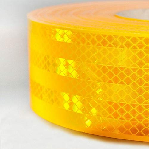 StickersLAb - Pellicola adesiva omologata retroriflettente 3M Diamond Grade 983 per la bordatura dei veicoli Rosso Bianco o Giallo al metro (10 Metri, Giallo)
