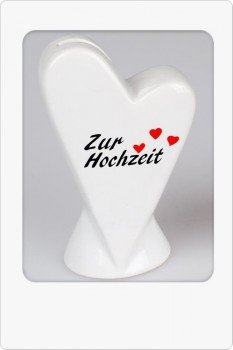 Spardose Herz 15cm mit Schloss