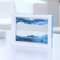 PROW® Dynamisch 3D Natürliche Landschaft Fließendes Sand Bild Kunst Double Faced Doppelte Farbe Bewegend Sand Malerei Sandmalerei Sanduhr (Blau Weiss)
