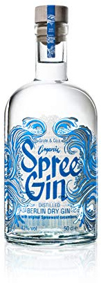Spree Gin aus Berlin, 500ml Flasche Dry Gin -Grote & Co.‘s Organic Dry Gin destilliert mit echten Spreewaldgurken