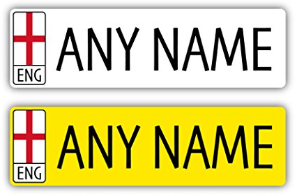 Epic Modz Kids Vinyl Sticker Set Personalised Number Plates Front & Rear - Child's Children's Electric Ride On Car Bike Trike Etc NOT Road Legal - Epic Modz