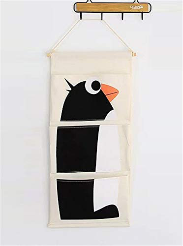 Hängender Organizer mit 3 Taschen Hängeorganizer Hängeaufbewahrung Aufbewahrungstasche für Kinderzimmer Schlafzimmer (Pinguin)