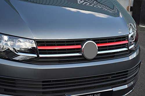 Rote obere Kühlergrill-Abdeckungen, passend für T6 Transporter (ab 2016).