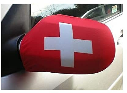 AZ FLAG - Lot de 2 Drapeau de Rétroviseur Suisse - Pack de 2 Drapeaux Helvétique Pour Voiture - Taille Unique
