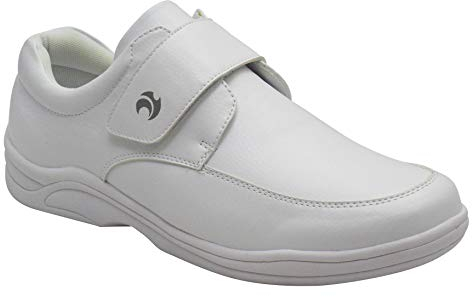 Henselite Mens One Strap Wide Fitting Lawn Bowls Shoes White UK 8