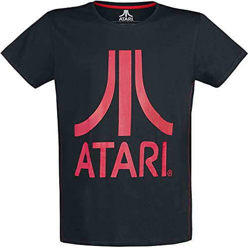 Atari Herren T-Shirt Red Logo, Schwarz, M