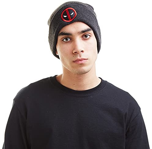 Marvel Herren Deadpool Logo Beanie, Grau (Charcoal Cha), Einheitsgröße