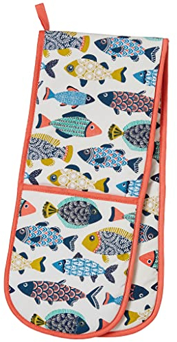 Ulster Weavers Aquarium Cotton Double Oven Gloves - With Cute Multicoloured Fish Animal Design - 100% Cotton, Double Oven Mitts - Cooking Gifts for Bakers & Chefs - Kitchenware Range