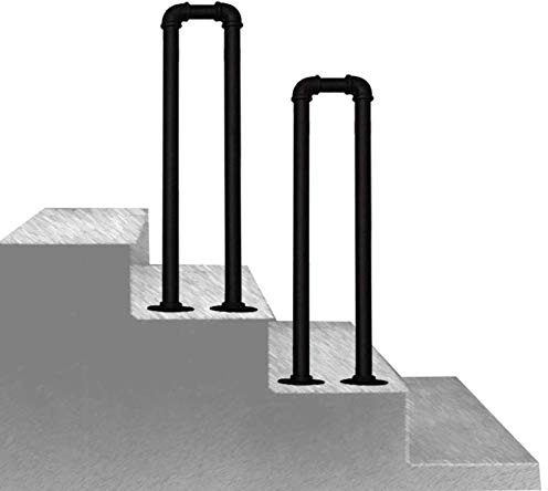 XFSHKJS Geländer for Außen Treppe, U-förmig Schmiedeeisen Treppen Porch Deck Handschiene for Zement Beton Treppe und Holzstufen, 1pack (Size : 100cm(3.3ft))