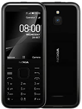 Nokia 8000 4G - Teléfono móvil 2,8'' (4 GB RAM, 64 GB ROM, Cámara 2MP, Batería,1500 mAh, Dual Sim, Qualcomm Snapdragon 210), Negro