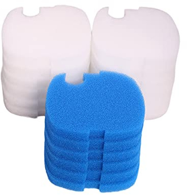 INGVIEE Compatible Filter Foam Pads Set Fit for All Pond Solutions 1400EF and 1400EF+ (12x White Floss, 6x Blue Coarse)
