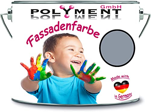 Fassadenfarbe mit Lotuseffekt hochwertige Silikonharzfarbe Sockelfarbe RAL 7001 Silbergrau // Polyment GmbH