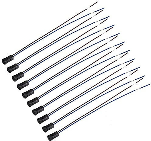 sourcing map G4 Lampenfassung, AC/DC 12-30V 30cm lang LED Lampensockel Halter, Kunststoff schwarz, 10 Stück