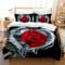 HZVRTN Bettwäsche 3D Rot Rose Bettbezug Set mit Reißverschluss und 2 Kissenbezug, Mikrofaser Kreative Rose Bettwäsche Set 3 Teilig für Erwachsene Kinder (135x200cm, Herzförmige Rose)